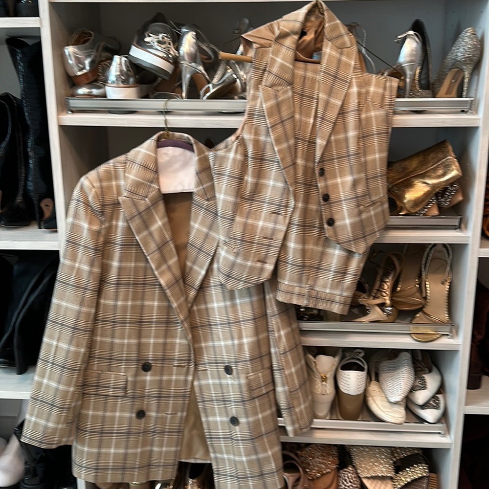 ASOS Plaid 3 Piece Pant Suit Set